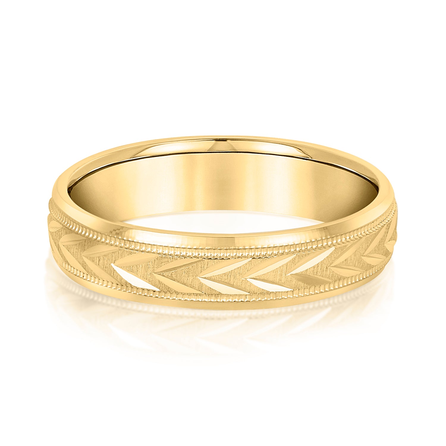 Men's Wheat Crown Comfort Fit Wedding Band-VIRABYANI